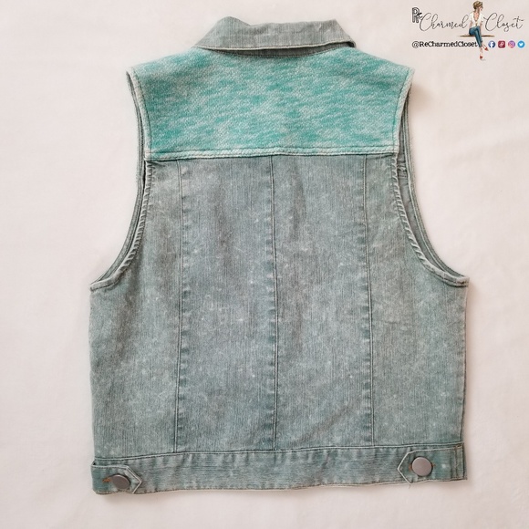 Love Riche | denim button up vest - Picture 2 of 5